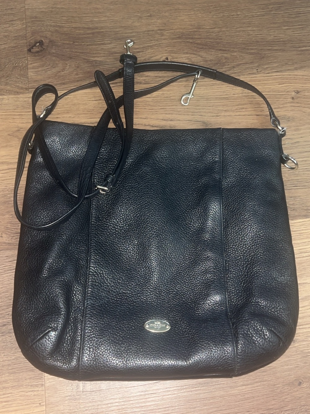 Coach Black Pebbled Leather Crossbody Shoulder Bag
